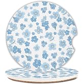 Cute Flowers Car Coasters Set of 2 for Cup Holder 2.63