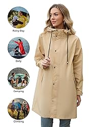 Zando Travel Rain Coats for Women Packable - Rain