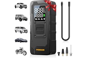 MODARI Tire Inflator Portable Air Compressor, Smart Air Pump with Gauge, Up to 160 Psi Portable Tire Inflator for Car, Motor, Bike, Balls & More