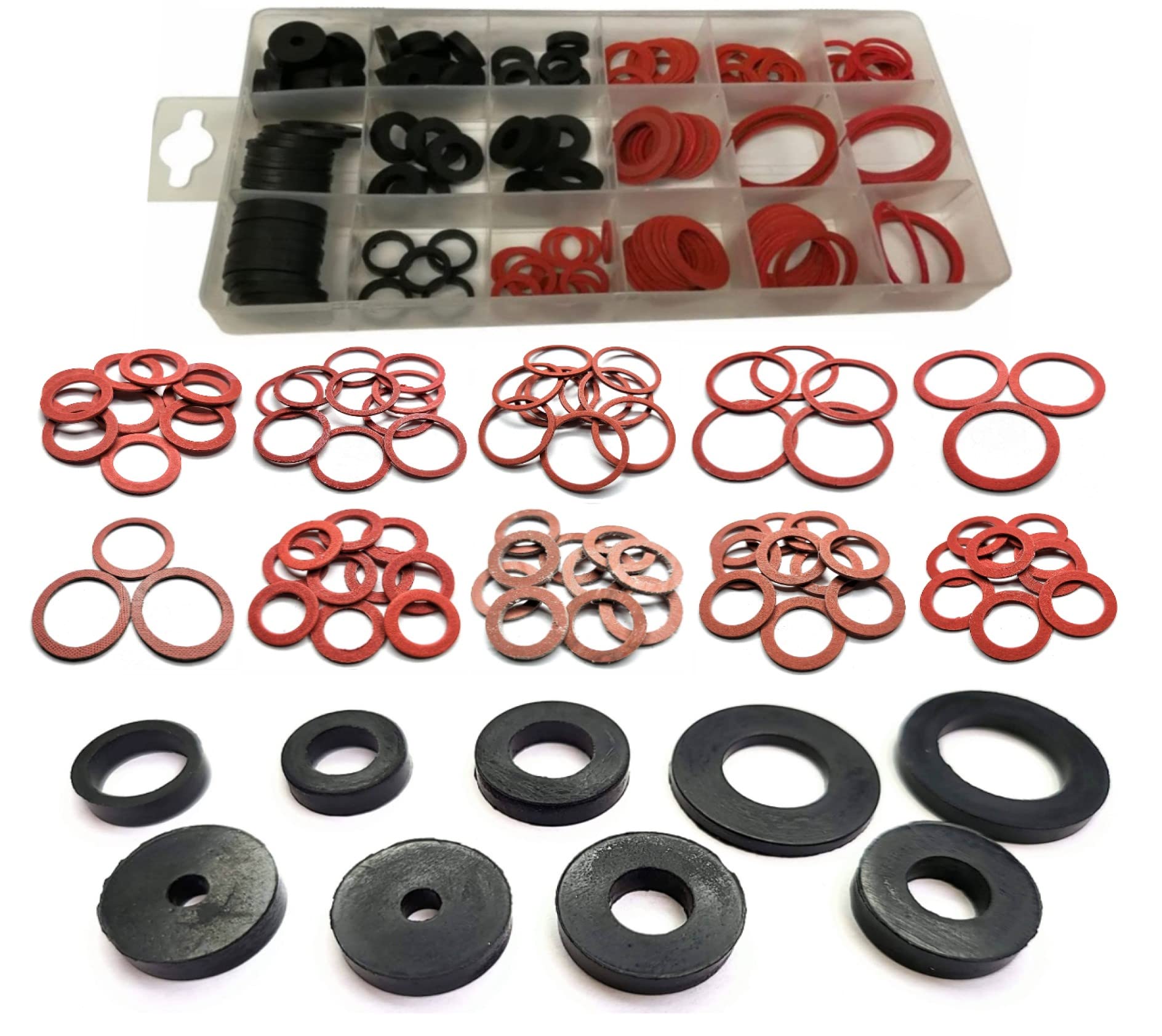 Simply Products 141pc Sealing Washer Set Rubber & Fibre Washer Assorted Set Kit Plumbing Plumber