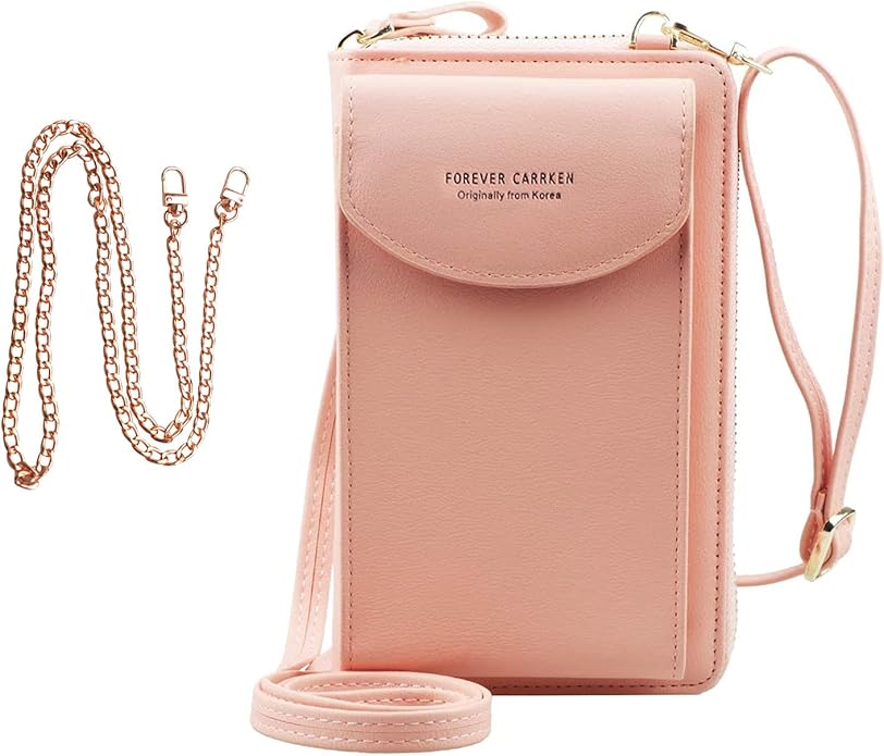 Women Crossbody Phone Bag Ladies Wallet Small Soft PU Leather Wristlet