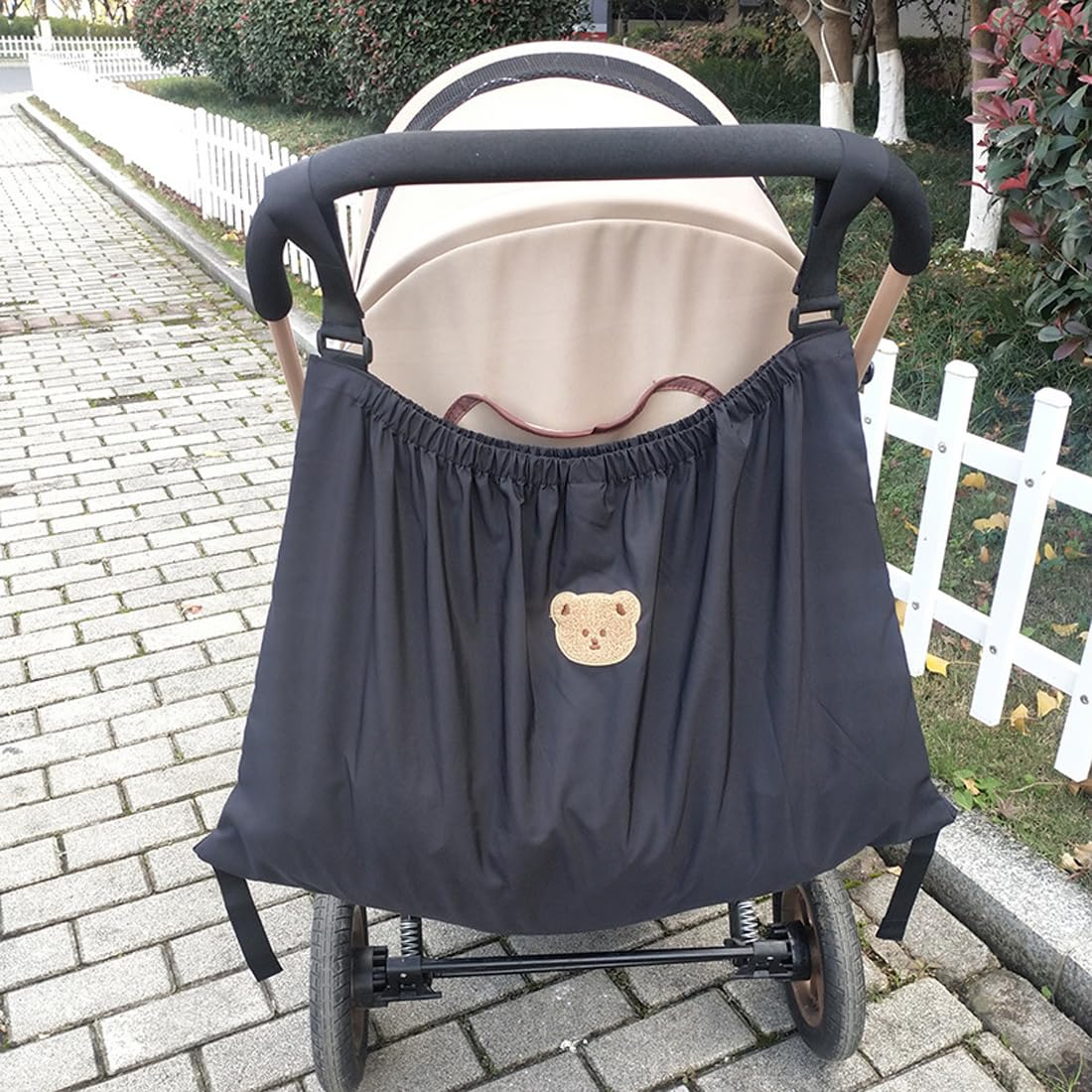 Pawleso Pram Organiser Bag Waterproof Large Pram Buggy Bag Organiser, Changing Bottles Storage Bag, Lightweight Waterproof Nylon Bag(70 x 40 CM)