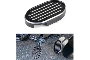 Goldfire Cut Grill CNC Billet Brake Pedal Pad Cover For H-D Dyna Wide Glide V-Rod Sportster XL 883 1200 (Black)