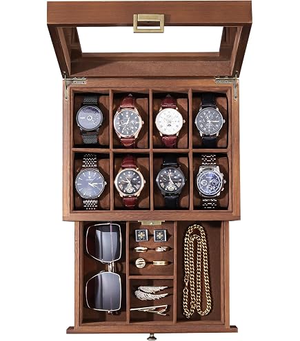 Amazon.com: ProCase 6 Slots Lacquered Finish Wooden Watch Box for
