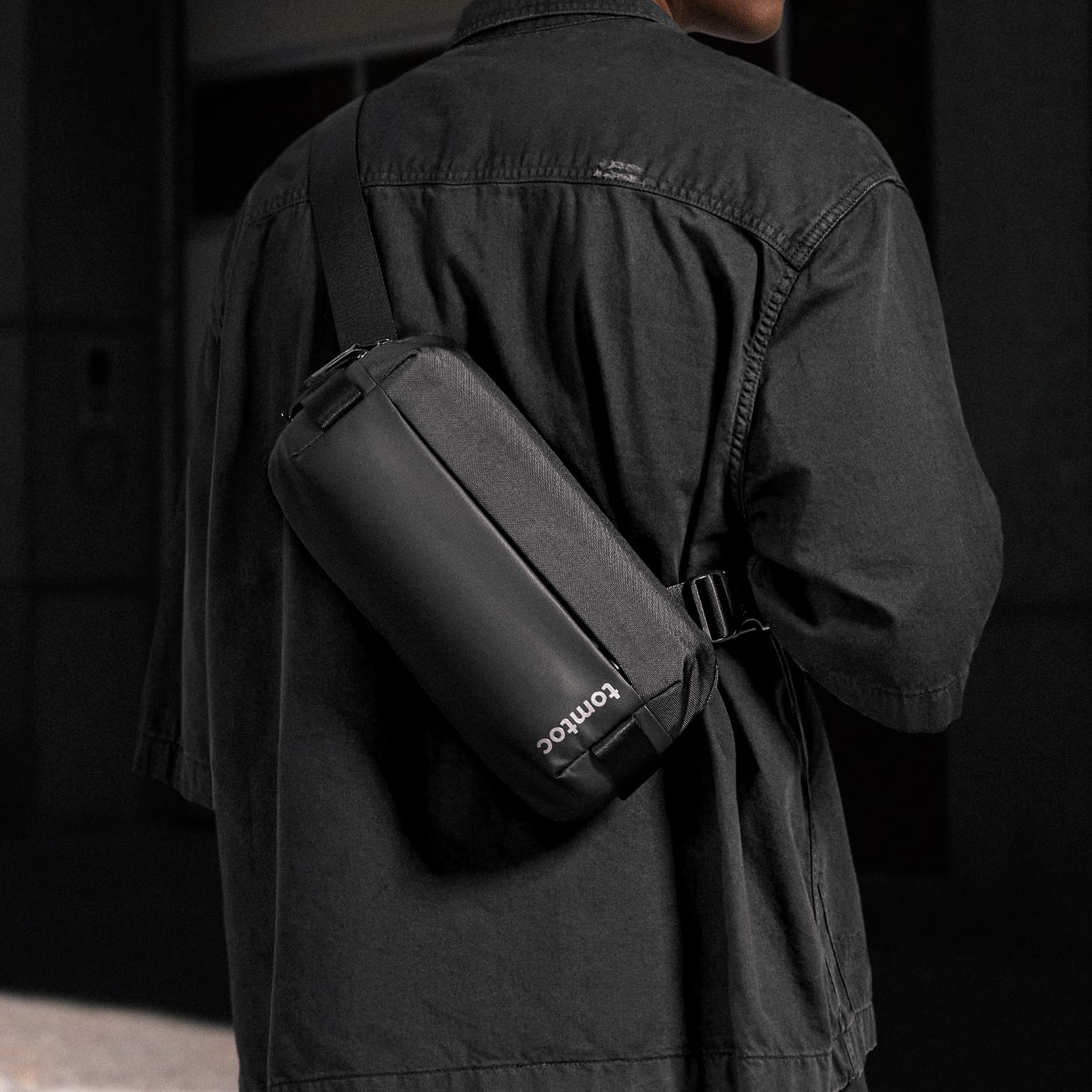 tomtoc Compact EDC Sling Bag, Minimalist Chest Shoulder Backpack Crossbody Bag for Men Women, Lightweight Carry Casual Bag