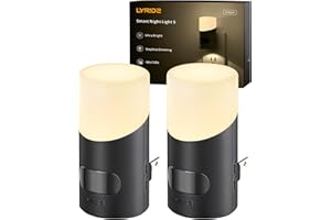 Motion Sensor Night Light - LYRIDZ Night Light Plug into Walls, 1-150LM Adjustable Brightness, Warm White 2700K, Up and Down 