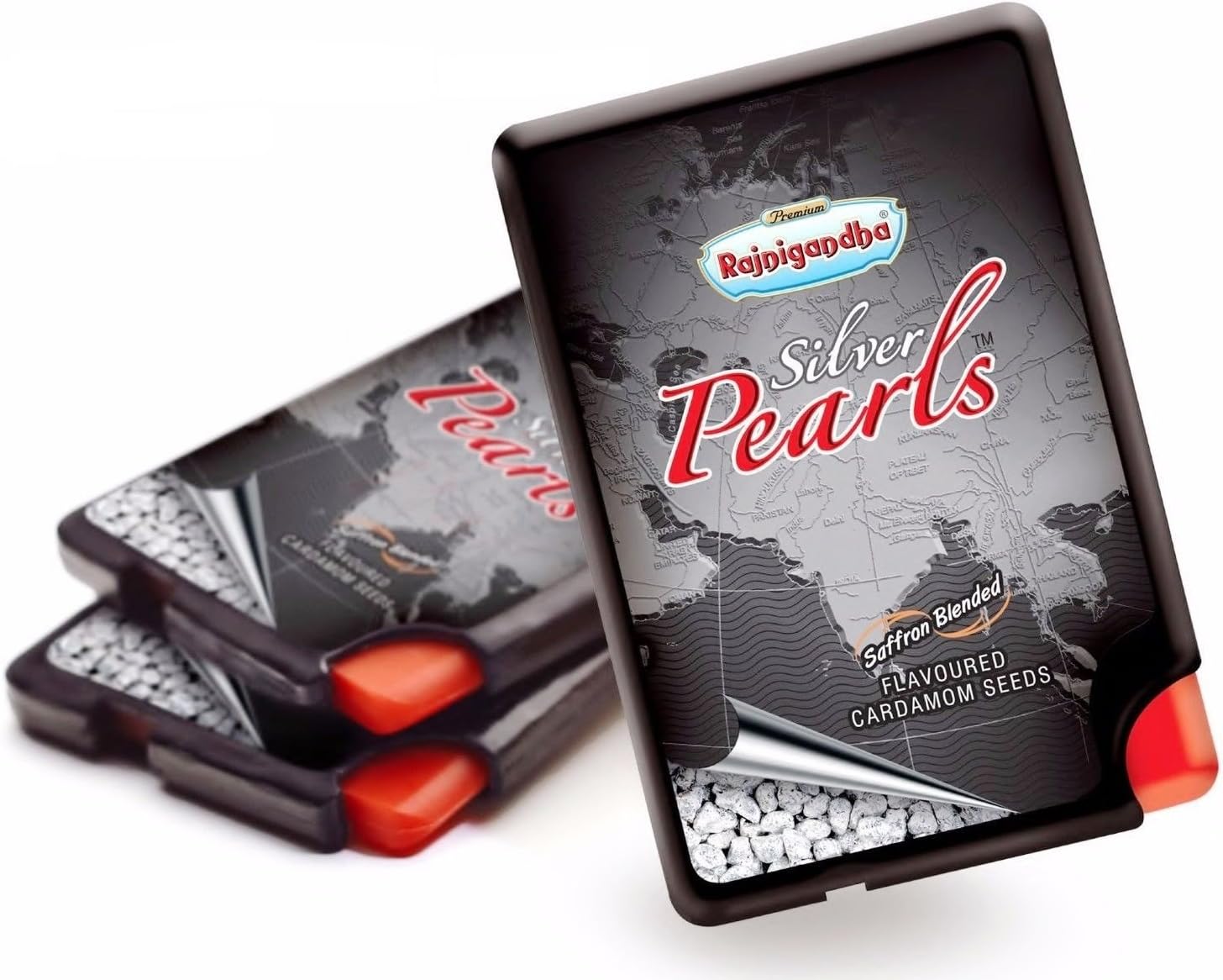 RAJNIGANDHA Silver Pearls saffron blended FLAVOURED CARDAMOM SEEDS( 6.25G) PACK