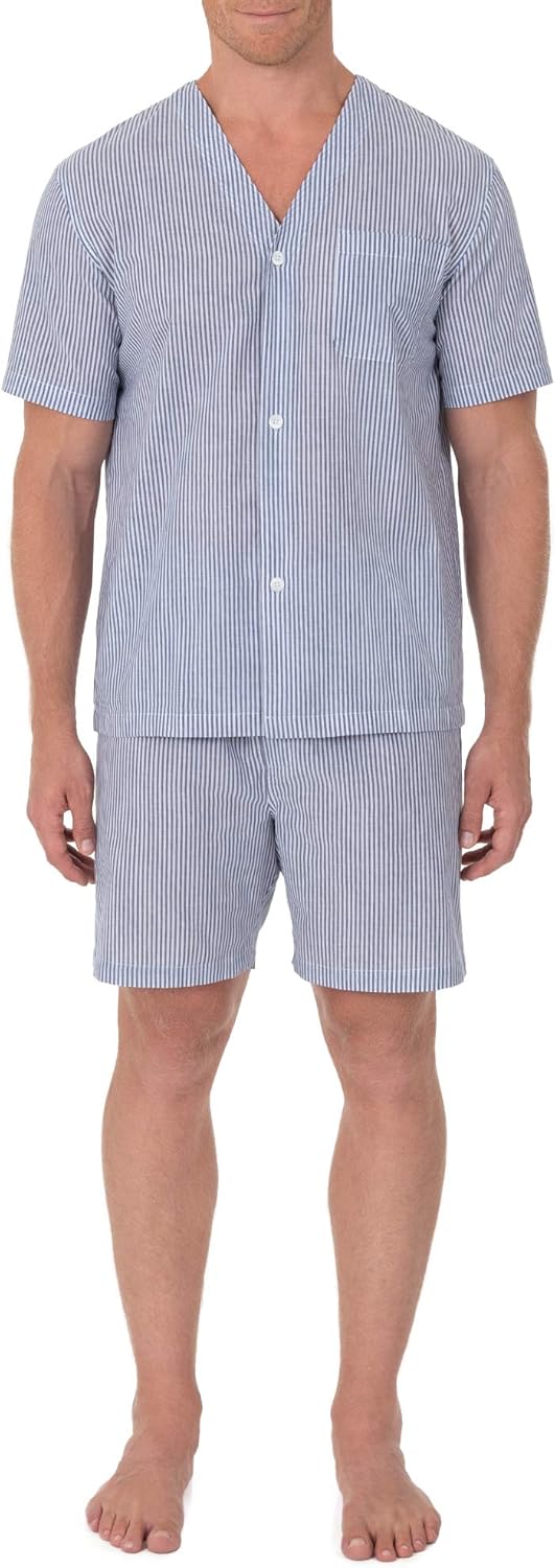 Geoffrey Beene Men's Broadcloth Short Sleeve Knee-Length Pajama Set at  Men’s Clothing store