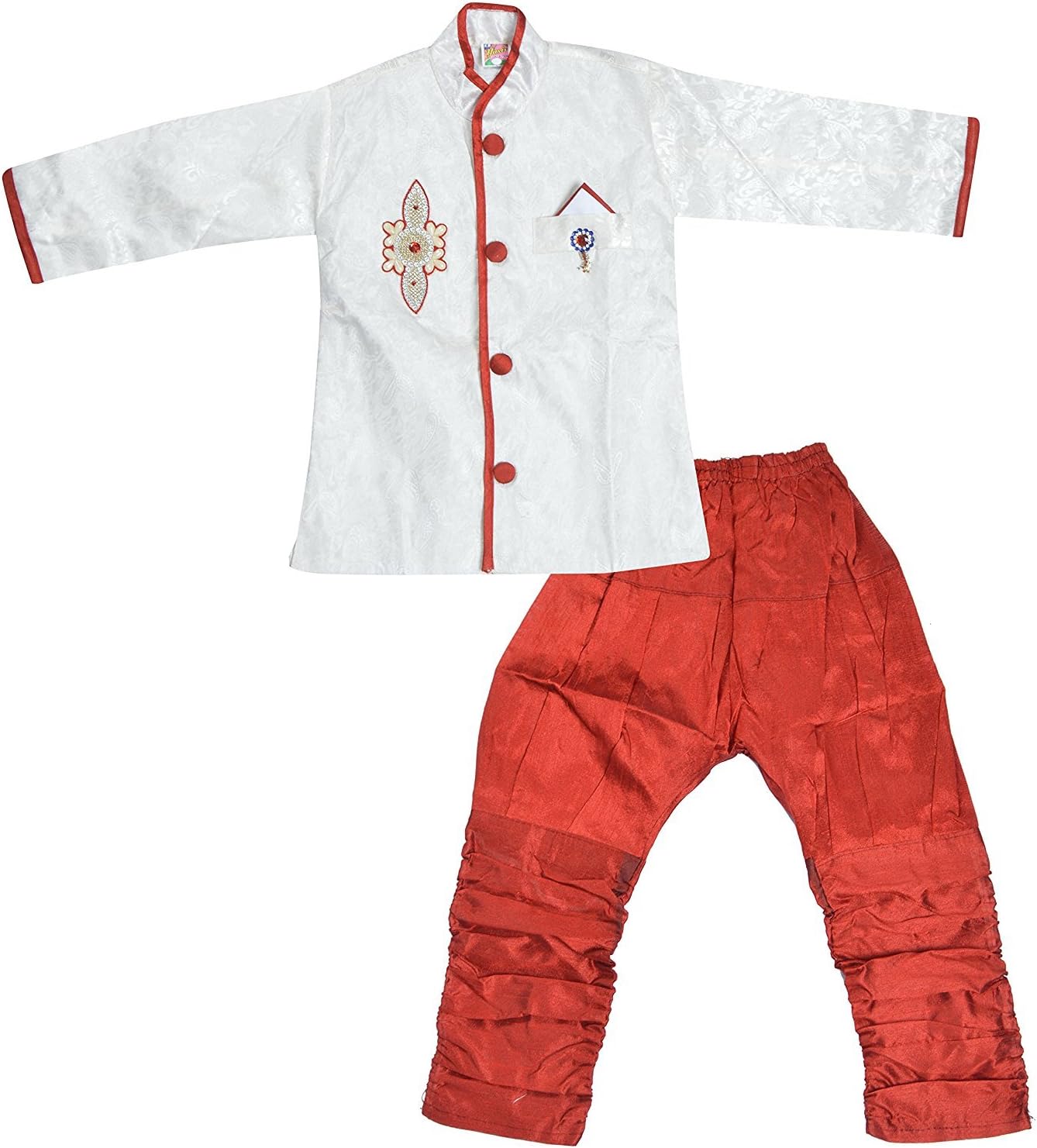 DIAMO Boys' Silk Kurta Pyjama MultiSize Multicolor