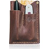 EASYANT Leather EDC Pocket Organizer Men Handmade Sheath Knife Holster Pouch Wallet