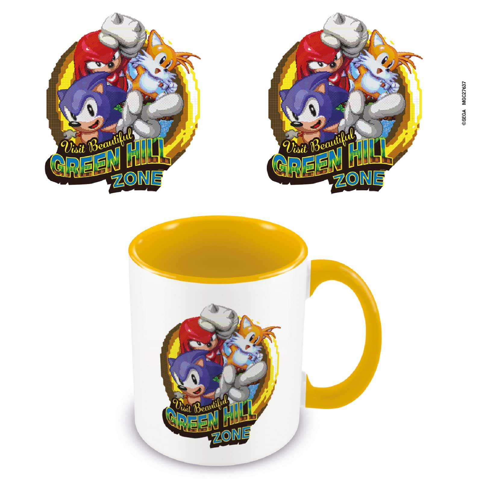 Pyramid International Sonic The Hedgehog Mug (Visit Green Hill Zone Design) 110z Ceramic Coffee Mug in Presentation Gift Box - Official Merchandise