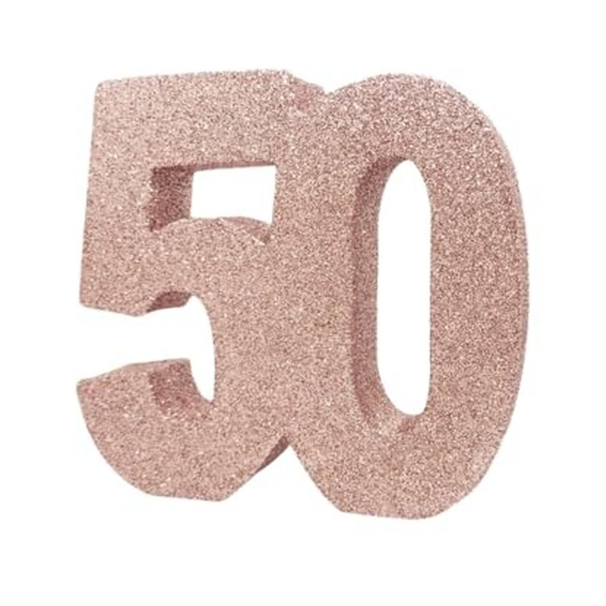 Number 50 Glitter Table Decoration Rose Gold| Table Centrepiece | Table Decorations Centrepiece | 50th Birthday Decorations | Pack of 1 | 20cm |H125