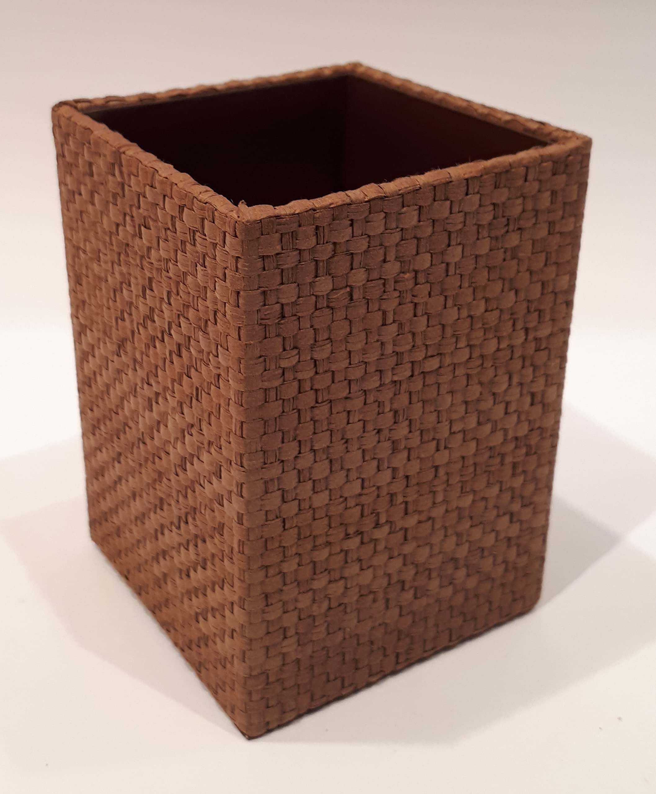 Comarco Sa Brown fabric pen holder 7 x 7 x 10 cm