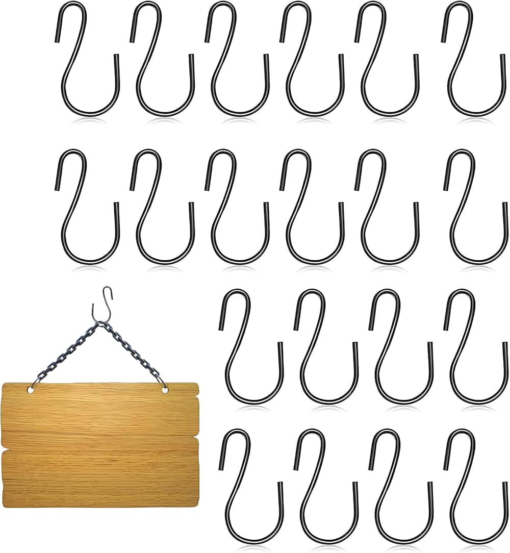 Aidi 20 Pcs S Hooks for Hanging Small Stainless Steel 1.5x2.5cm