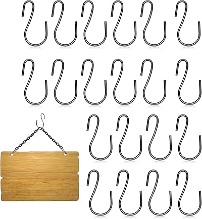 Aidi 20 Pcs S Hooks for Hanging Small Stainless Steel 1.5x2.5cm