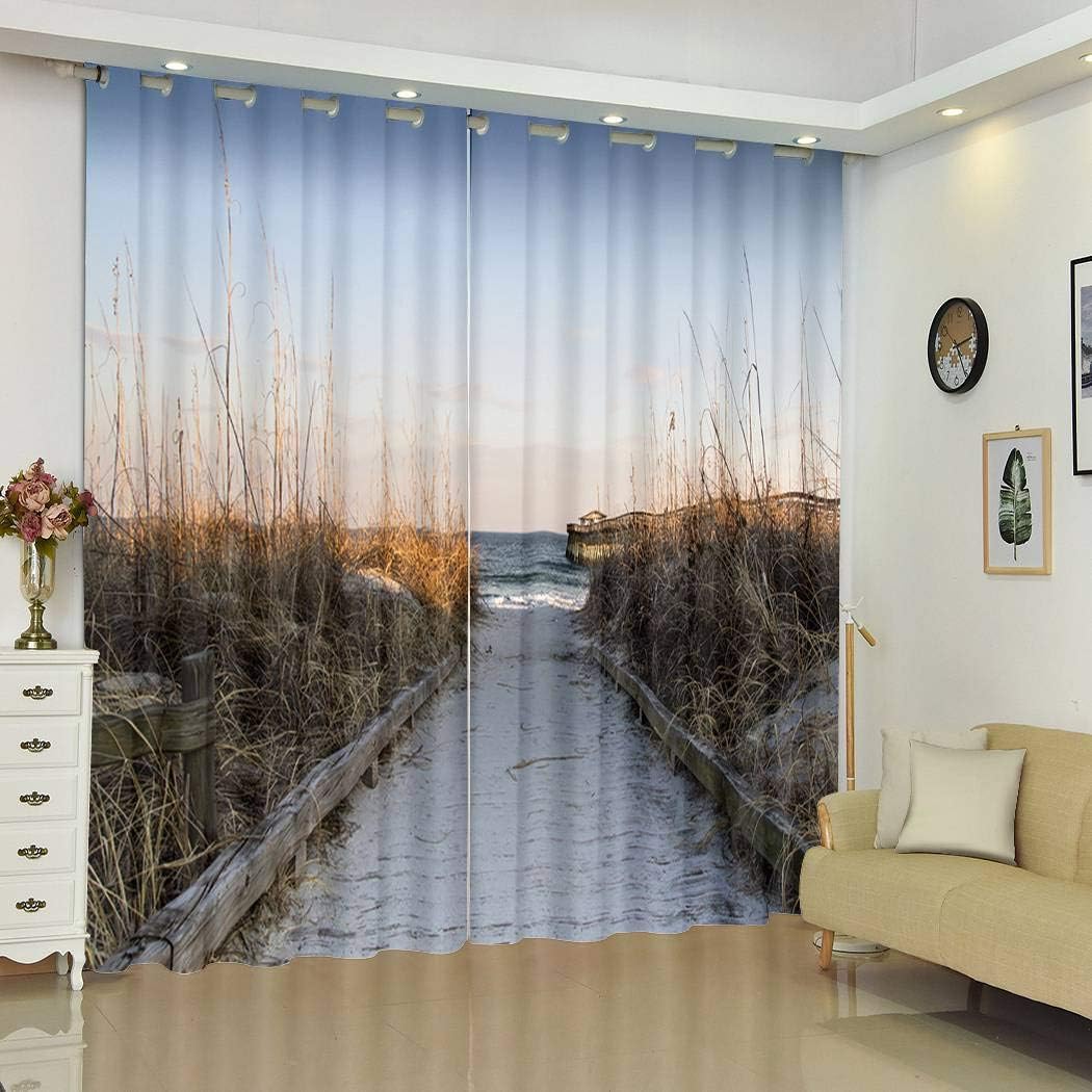 Amazon.com: Qoalips Coastal Blackout Curtains, Path Beach Sandy
