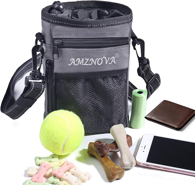 AMZNOVA Dog Treat Pouch, Large Dog Training Treat Bag
