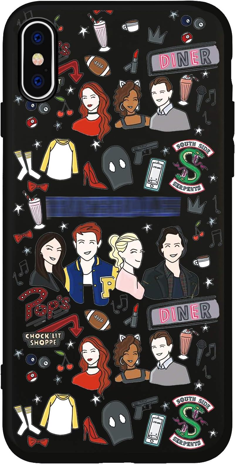 JOYLAND Black Silicone TPU Phone Case Cover Riverdale Pops Chocklit Shoppe Southside Serpents Phone Case Shell for iPhone XR River Dale case