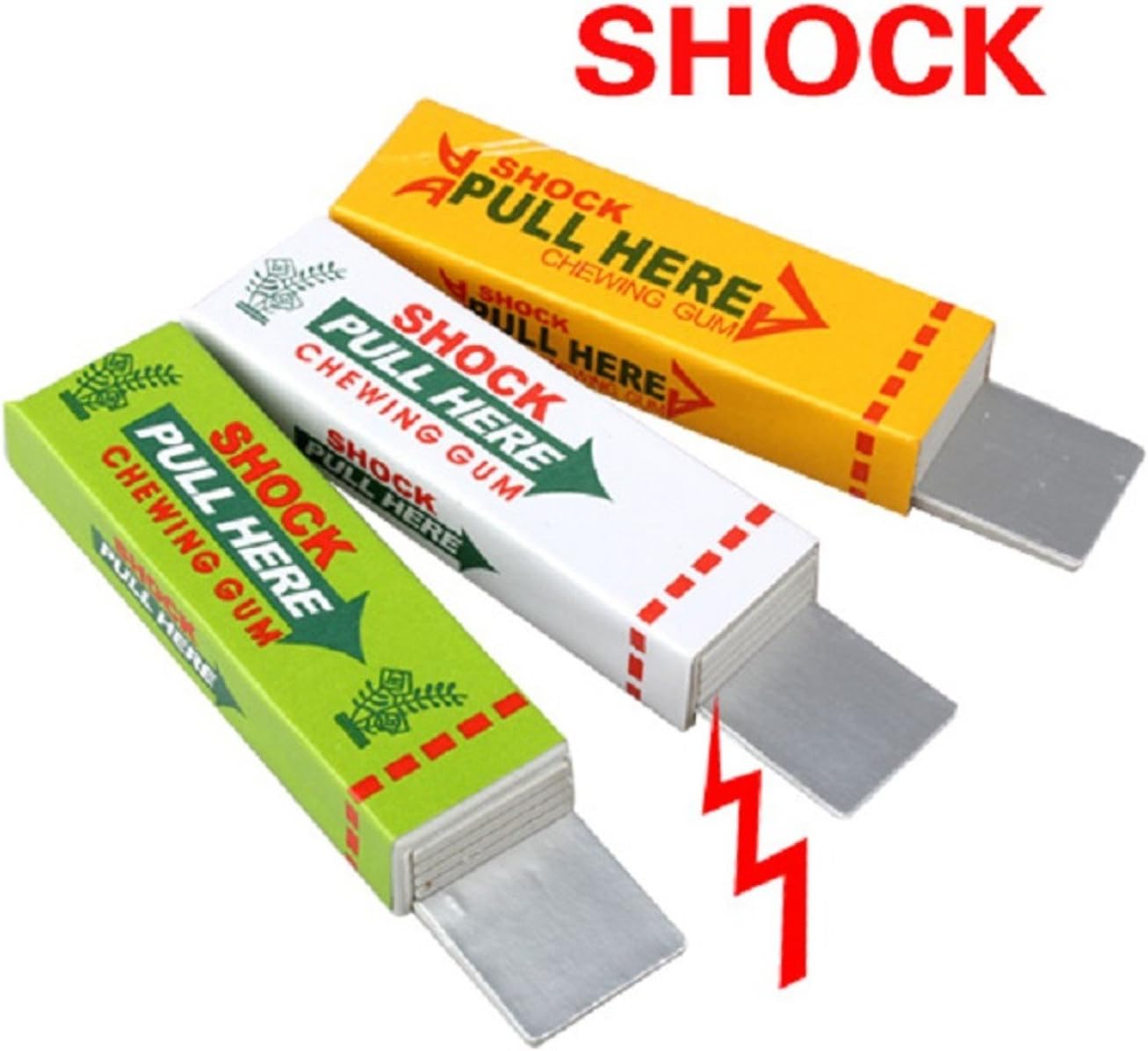 Safety Trick Joke Toy Electric Shock Shocking Practical Jokes Toy Fun Chewing Gum Pull Head Exterior