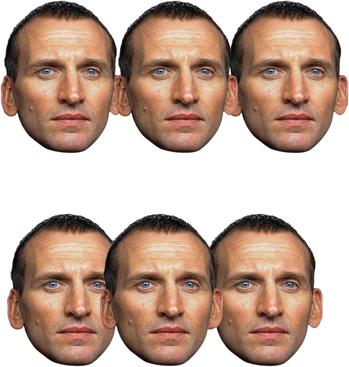 Doctor Who - 9th Doctor - Christopher Eccleston - Card Face Masks, Multicolor, REGULAR