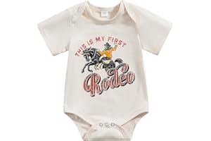 SAYOO Western Baby Girls Boys Bodysuit Clothes Country Cowboy Cowgirl Funny Cute Infant Creeper One-Piece Baby Bodysuit