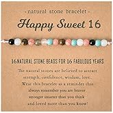 Sweet 16 Beaded Bracelet Gifts for Girls 16th Birthday Gifts for Daughter Granddaughter Gifts for 16 Year Old Girl Birthday Gift Ideas Best Friend Bday Gift for Women Sweet Sixteen Party Favors