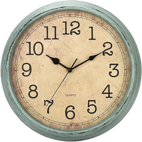 Amazon Com Hylanda 12 Inch Vintage Retro Wall Clock Silent Non Ticking Decorative Wall Clocks Battery Operated With Large Numbers Hd Glass Easy To Read For Kitchen Living Room Bathroom Bedroom Office Home Kitchen