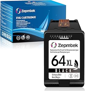 ZepmTek Remanufactured Ink Cartridge Replacement for HP 64XL 64 XL Used with Envy Photo 7800 7858 7155 7855 6255 6252 7158 7130 7164 6222 7120 7130 Tango X Smart Home Wireless Printer (1 Black)