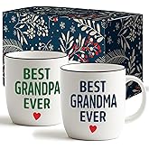 Triple Gifffted Worlds Best Grandparents Coffee Mugs for Grandma and Grandpa, Gifts Ideas From Grandkids, Grandchildren, New First Time Grandparent Announcement Christmas Valentines Day, Ceramic 380ml