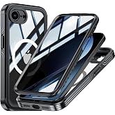 TOPF&amp;B Magnetic Case for iPhone 16E/iPhone 17E Built-in Privacy Screen Protector,Shockproof Full Cover with Camera Protector,Compatible with MagSafe,360 Degree Full Body Case for iPhone 16E/17E,Black