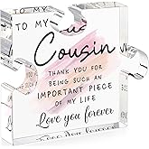 LukieJac Cousin Gifts for Women Best Cousin Ever Gifts Cousin Birthday Gift for New Cousin Sister Thanksgiving Christmas Mothers Day Valentines Day Gift Paperweight for Cousin Female Keepsake