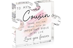 LukieJac Cousin Gifts for Women Best Cousin Ever Gifts Cousin Birthday Gift for New Cousin Sister Thanksgiving Christmas Mothers Day Valentines Day Gift Paperweight for Cousin Female Keepsake