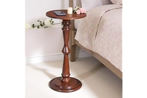 SwallowLiving Small Round Side Table, Tall End Tables Living Room, Narrow Night Stand for Small Spaces, Sofa Couch, Bedroom & Office, Modern Wooden Beside Table Home Decor (Brown, 12" x 25")