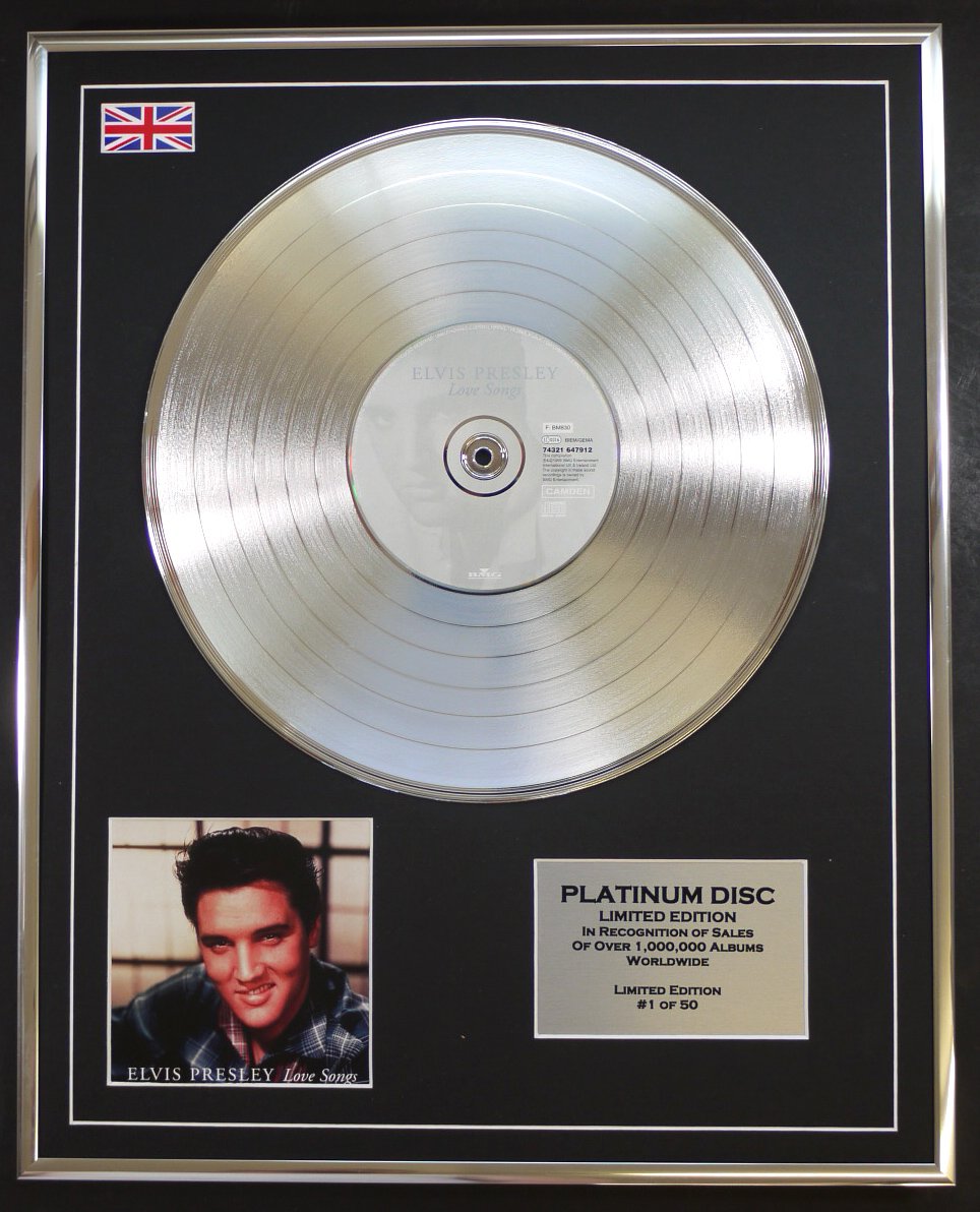 ELVIS PRESLEY/LTD EDITION CD PLATINUM DISC/LOVE SONGS