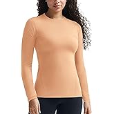 Zengjo Womens Thermal Tops Lightweight Long Sleeve Running Workout Shirts Cold Weather Athletic Baselayer Soft Fitted Warm