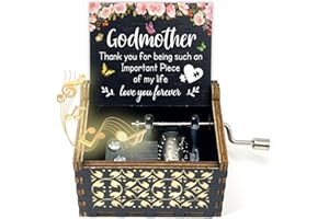 ukebobo Gifts for Godmother, Thank You for Being Such an Important Piece Music Box, Mom Birthday Gifts, Retirement Thanksgiving for Godmother, U R My Sunshine Music Box-054