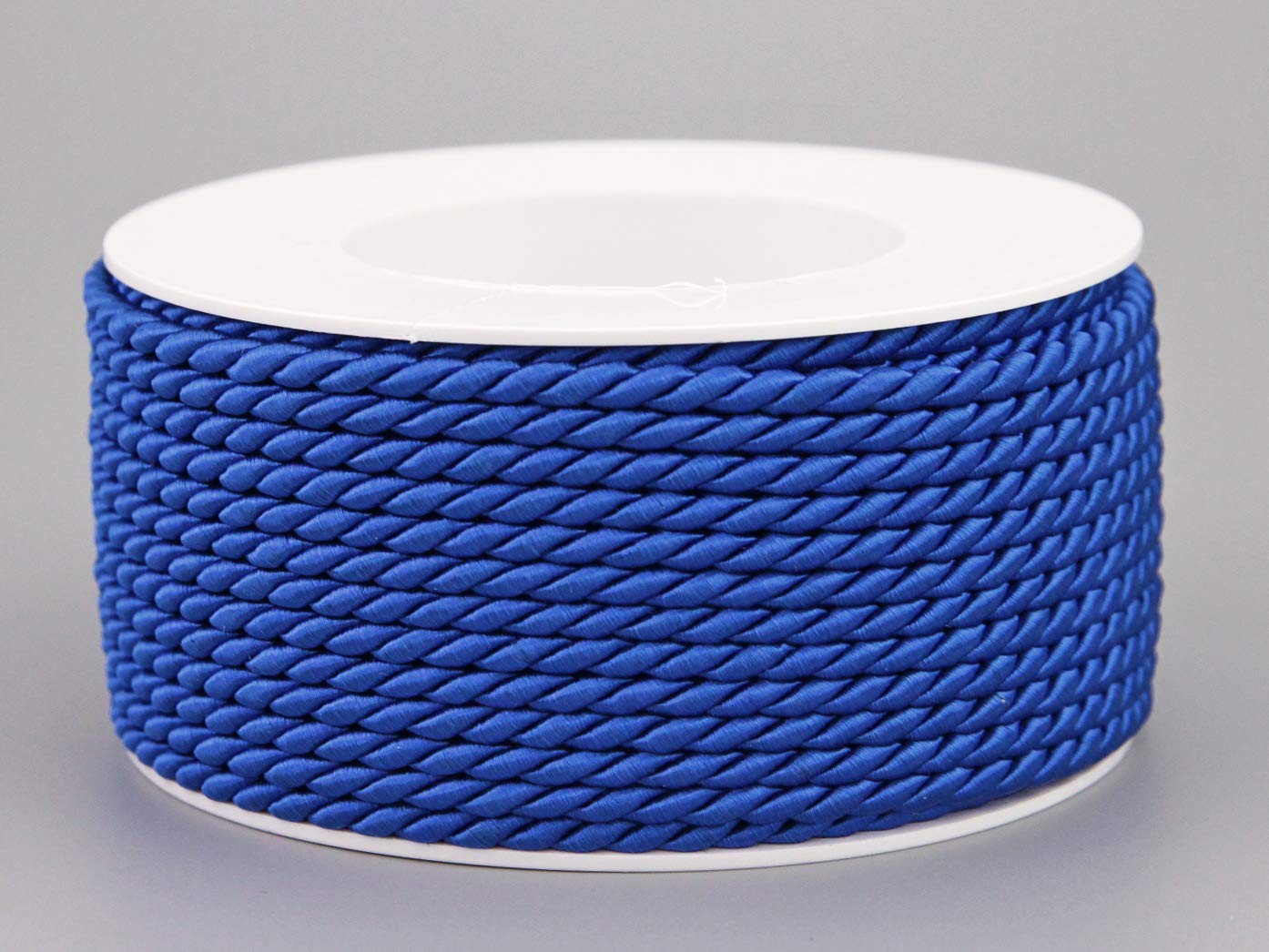 finemark 25 m x 4 mm Cord Blue Roll Decorative Twist Cord with Shiny Cord Twisted Cord without Wire for Decorating Crafts Sewing Decorative Cord