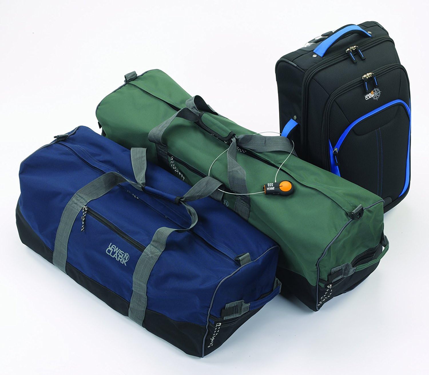  | Lewis N. Clark Cable Lock: Luggage Lock + Travel Lock - Set Combination Lock for a TSA Approved Padlock or Bike Lock with 30-inch Retractable Steel Cable - Blue | Luggage Locks