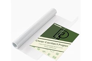 practicalWs Clear Contact Paper Peel and Stick - Protector for Book Cover, Crafts, Documents, Wall - Self Adhesive Film Paper for Countertop Waterproof (17.7in x 5ft/Roll)