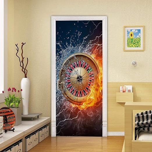 3d Etiqueta De La Puerta Ruedas Calientes 80x200cm Decoracion