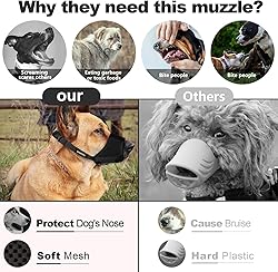 Dog Muzzle, Soft Nylon Muzzle for Small Medium