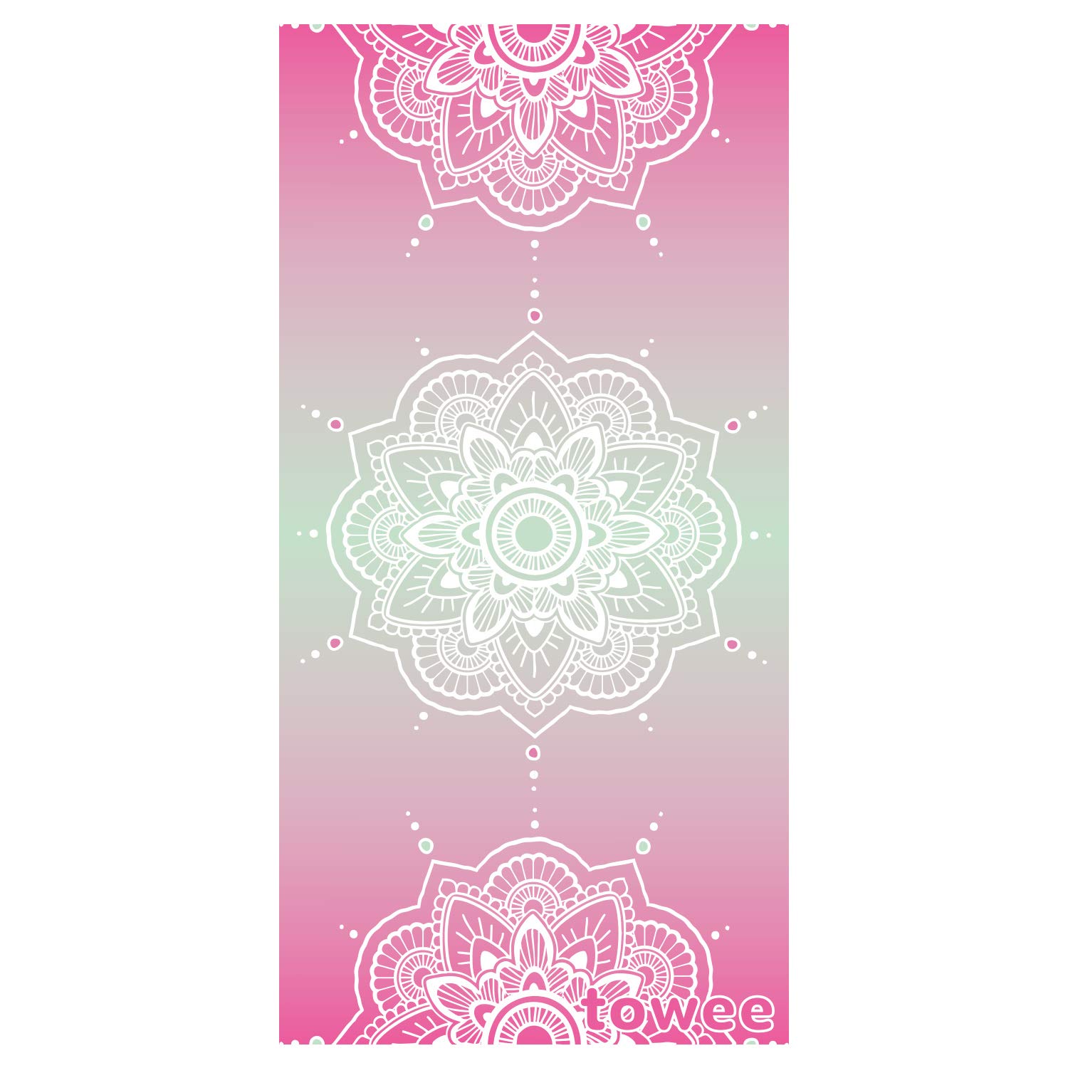 Towee Beach Towel, Microfiber Towel for travelling, Sports Towel with funny designs (Mandala)