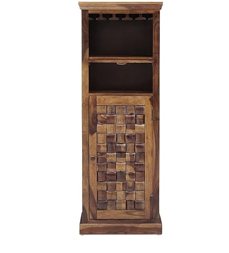 Made Wood Madeway Solid Wood-Bar Unit in Provincial Teak Finish