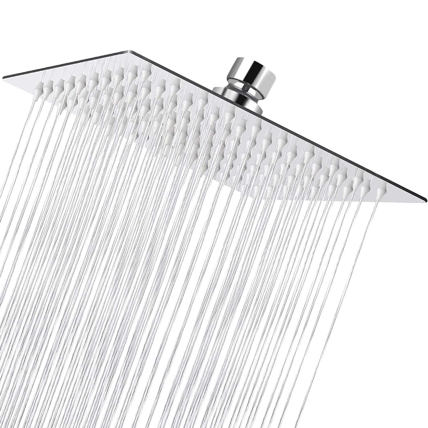 8 Inch Square Shower Head - 360° Adjustable Angle Overhead Rainfall Shower Head, Universal High-Pressure Rainfall Shower Heads for Bathroom, Replacement Shower Heads for Bathroom