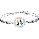 FEELMEM Autism Awareness Gift Proud Autism Mom Bracelet Speaks Autistic Support Mom Gift