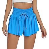 Blaosn Flowy Athletic Shorts for Women Workout Running Gym Yoga High Waist with Pockets Sweat Skorts Casual Summer Clothes