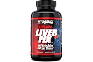 Myogenix Liver Fix Support Supplement | Liver Health Formula | Liver Cleanse, Detox & Repair | Helps Burn Visceral Body Fat | Easy to Take Daily Liver Supplement | 120 Caps