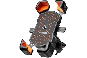 ROCKBROS Motorcycle Phone Holder Mount, for 4.5''-7.1'' Phones, Quick Release Bike Phone Holder Handlebar Clamp, 360°Rotatabl
