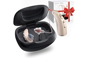 LINNER Upgraded Hearing Aids for Seniors, OTC Rechargeable Amplifier with Noise Cancelling, Designed for Adults with Mild to Moderate Hearing Loss, With Charging Case for All-Day Use (Black)