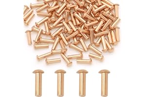 ASAMUYU 100 Pieces Round Head Solid Rivets Fasteners Copper Rivets (M3x10)